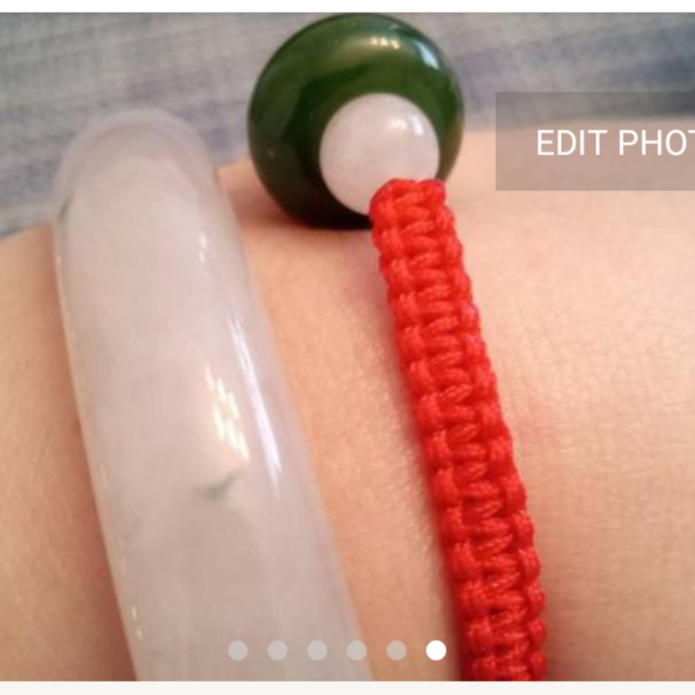 Red String Bracelet with Canadian Jade - Picture 6 of 6